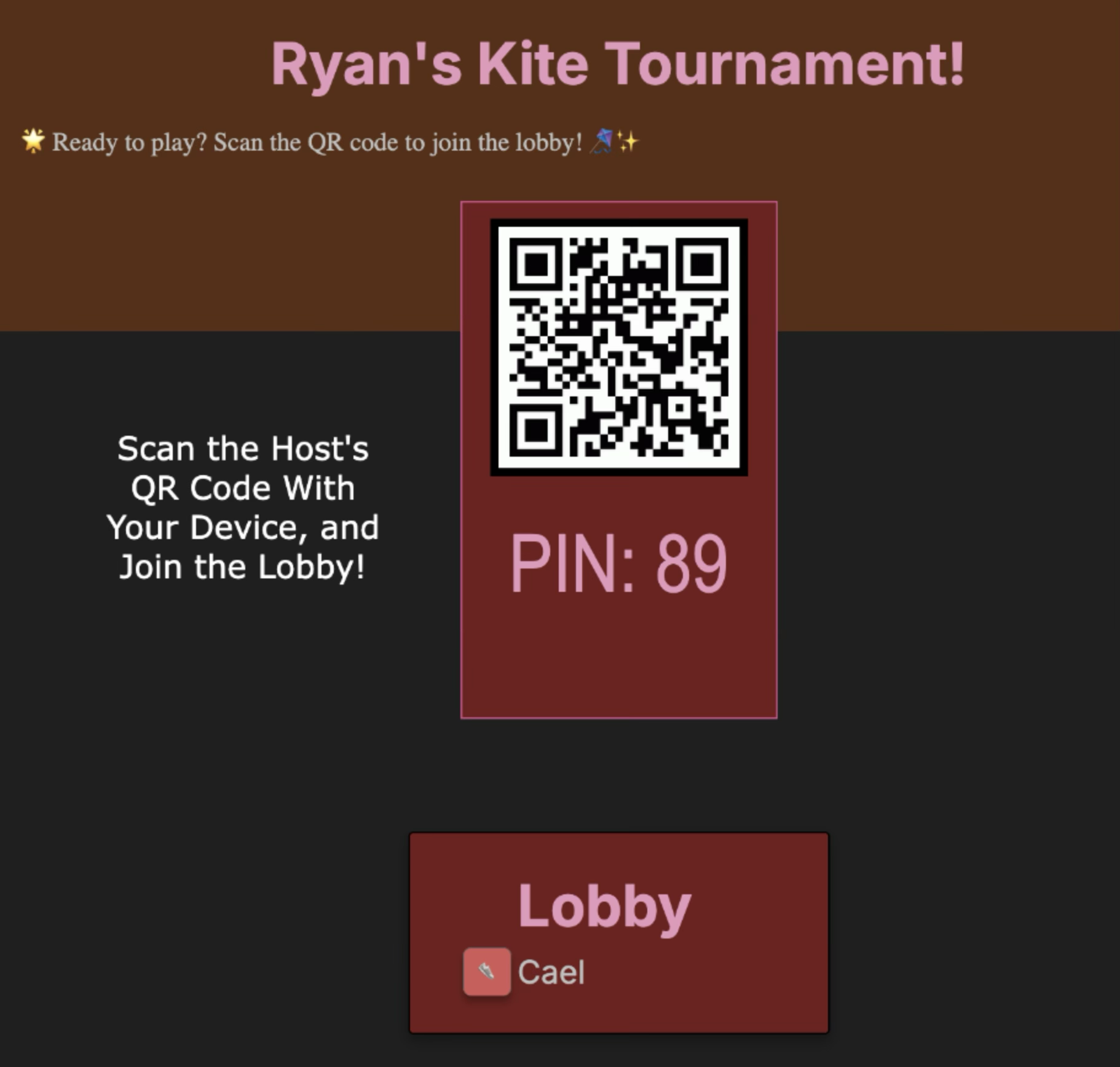 Instructing the user how to join an event using a QR code